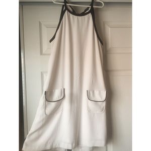 White dress with black trim